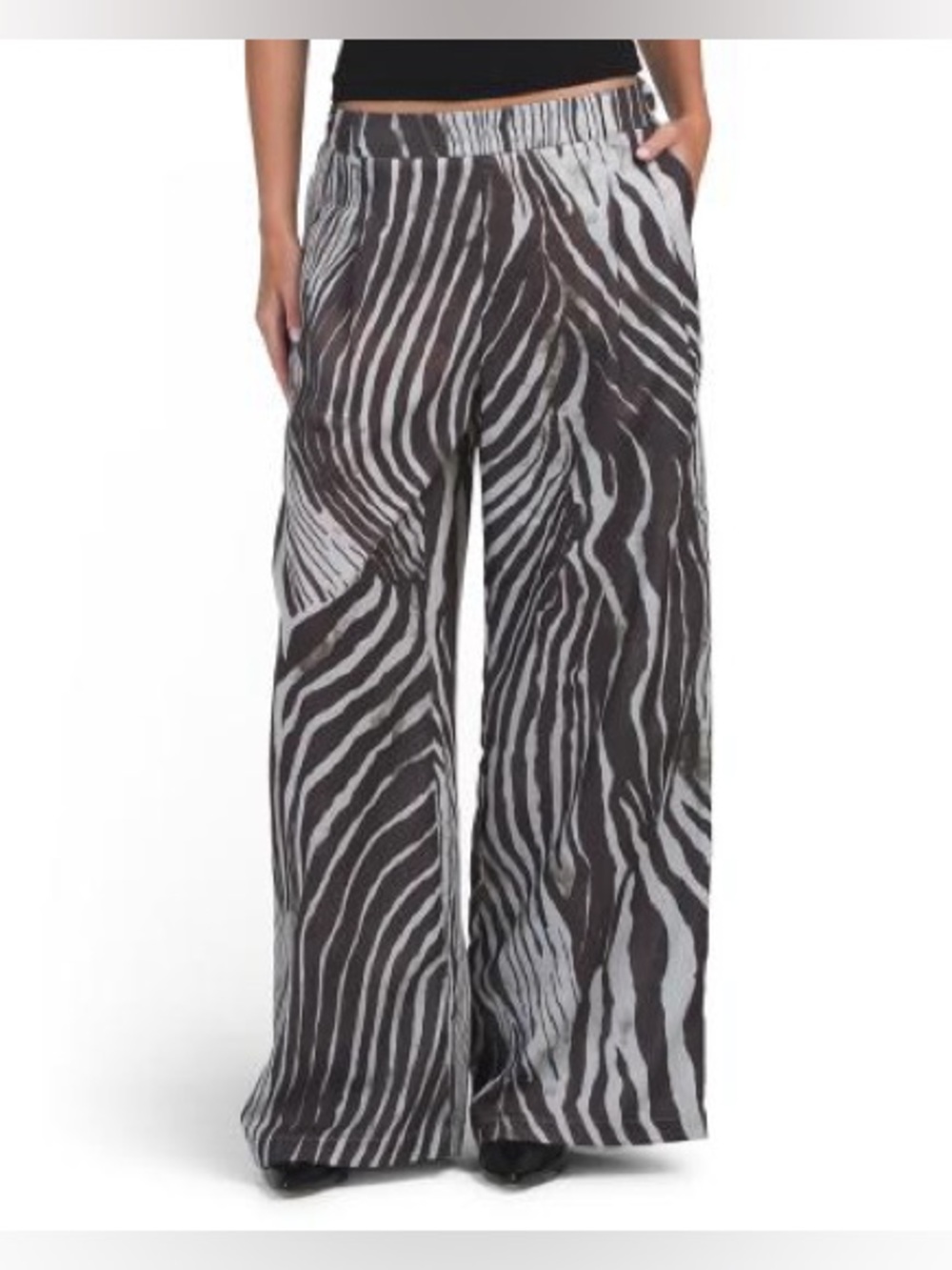 Gemma + Jane Zebra Print Wide Leg Pants M/M NWT